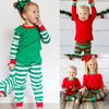 Рождественский комплект одежды для маленьких мальчиков и девочек, хлопковая одежда для сна в полоску, ночная рубашка, домашняя одежда, полосатые пижамы, комплект одежды 4612930