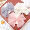 Mode Baby Girl Hairpin Bowknot Star Mesh Gullig Princess Barrettes Fashion Kids Headwear Hair Accessoarer Partihandel