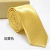 Mens And Womens Tie Skinny Solid Color Plain Pure Narrow Tie 5CM Leisure Monochrome Light Side Student Tie and Groom Marriage