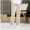 M-8XL Plus Size Mężczyźni Spodnie Harem Japońskie Casual Bawełniany Pościel Spodnie Mężczyzna Jogger Spodnie Chiński Baggy Black White Gray