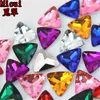 Micui 100 stcs 15 mm mix kleur driehoek kristal steentjes pointeback fancy stenen acryl rhinestones strass crystal stones applique2688