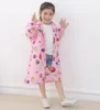 Girls Jacket Raincoat Cartoon Theme Sesame Street Printing Rainwear Waterproof Transparent Brim One-piece Suit Kids Raincoat