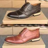Top Calfskin Men Dress Shoes Gradient Colors Luxury Leather Oxfords Good Quality Men's Business Outdoor Dress Shoes Casual shoe size 39-47