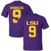 Lsu tigrar burreaux college fotbollskjorta 2019 ncaa national mästare personifierad legend prestanda t-shirt fans mode sportkläder