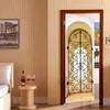 Autocollant de porte 3D créatif Style arabe, papier peint Mural auto-adhésif amovible et étanche, décoration de maison, DIY bricolage, Sticke329l