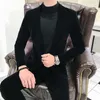 Autumn Gold Velvet Small Suit Men's Youth Korean Version Slim Top Handsome Business Casual Suit Trend Groom Wedding Coat272V