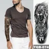 Grote arm mouw tattoo sketch leeuw tijger waterdichte tijdelijke tattoo sticker wilde fierce dieren mannen volledige vogel totem tattoo