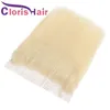 #613 Spitze Frontalverschluss 13x4 Ohr -Ohr Platin Blondes menschliches Haar Rohes jungfräuliche indische Seide Straight Full Frontals Blonde Top -Verschluss Anbieter Anbieter