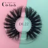 Custom Box Mink Ögonfransar Tjocka Super Lång Falska Ögonfransar Hög Volym Mink Lashes Mjuk Dramatisk 25mm Ögonfransar DL21