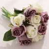 Branchlets Fake Rose Kunstbloem Hoge Kwaliteit Zijde Plastic Simulatie Bloemen Home Party Bruiloft Versier Roses 12pcs / Party Ljja3264-2