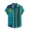 Camicia a righe da uomo Feitong Estate 2020 Camicia hawaiana allentata a maniche corte con bottoni Camicia casual stampata rossa Blusas1