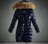 Hooded Parkas Kvinnor Down Coat Fur Girls Lång vinter Down Jackor Cotton-Padded Kläder Casual Outdoor Warm Hoodies OuterWear Jumper E6751