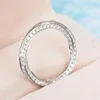 Vecalon Unique Cross 925 Sterling Silver Infinity ring 5A Zircon Cz Engagement wedding Band rings for women Bridal Gift