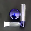 Attrape-cendres en verre bleu pour bang narguilés Conduites d'eau Reclaim Lacunaris Inline Two Honeycombs Ashcatcher In 14mm or 18mm