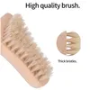 Hot selling Foot type Boar Bristles nail brush Natural pig Bristles Cleaning Brush Wooden massage brush T9I00119