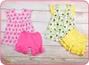 INS Kinder Mädchen Baumwolle Outfits Sommer Erdbeere Spitzenkleid Tops + Rüschen Shorts 2 Stück Anzüge Sommer Floral Zitrone Kleinkind Kinder Kleidung Y1340