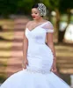 Pure White 2021 Свадебные платья русалки рюшить одно плечо плюс размер свадебные платья рукавочные платья на открытые свадебные платья vestidos de no291m
