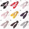 Women Girls Ribbon Hair Rope Hair Scrunchies Accessories Ponytail Holder Streamers Hairbands Lady floral leopard Scrunchy Headwear M1946