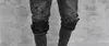 Moda-Erkek Popüler Vintage Fermuar Delik Çapak Kalem Pantolon Moda Siyah Yaz Rahat Mid Bel Erkek Kot