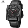 Ruimas Luxury Automatic Watches Men Square Dialogue Analogue Mechanical Watch Black Leather Wristwatch Relogios Masculino Clock 67754439960