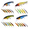 DHL grátis 24 Pcs de Plástico Clássico 4 # 6 # 8 # 3Hooks Minnow Isca De Pesca Grande Profundo Sea Bass Crankbait Artificial Wobbler