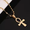 Klassisk Ankh Hängsmycke Halsband Guldfärg Egyptiska Kors Smycken Kvinnor Egypten Hieroglyphs Crux Ansata Halsband