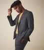 Homens De Verão De Linho preto Casamento Smoking Slim Fit Dois Botão Noivo Desgaste Formal Melhor Homem Prom Blazer (Jacket + Calças)