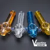 Glass Hand Pipe with Liquid Glycerin Smoking Pipes Tobacco Pyrex Colorful Spoon Christmas Mini Pyrex Pot Bubbler Labsheady Oil Dab Rig 211