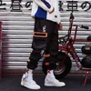 Hip Hip Cargo Pant Retro Vintage Harem Pant Joggers Harajuku Streetwear Side Fickor Byxor 2018 Taktiskt swagband