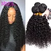Brasiliansk Kinky Curly Human Hair Bundlar Jerry Curls 3/4 Bundles 10-32 inches Naturfärg Virgin Remy Hair Extensions