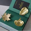 Vassoio per anelli Altro Home Storage ornamento in metallo Phoenix ginkgo leaf piatto per gioielli in oro Decorazione artigianale di lusso leggero