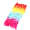 Senegalese Twist pelo trenzado sintético Ombre Rainbow Color 24 pulgadas 30 raíces trenzas de ganchillo Twist extensiones de cabello sintético