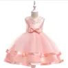 Kwiat Girl Dress Summer Wedding Girls Princess Dresses for Party Suknie Moda Dziewczyny Dancing Dresses Odzież Designer 7 Kolory C1572