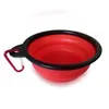 Foldable Pet Feeding Bowls Dog Cat Safety Silicone Floding Pets Travel Bowls Water Food with Hook Up for Dog Cats HHA665