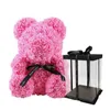 Lumière LED Rose ours en peluche Saint Valentin cadeau fleurs mousse ours en peluche avec amour coeur mariage mousse fleurs décorations amour rose ours