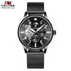 Nouvelle arrivée Tevise Men Automatic Mething Watch Full Steel Tourbillon Wristwatch Moon Phase Chronograph Clock2661316
