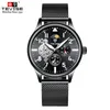 New Arrival TEVISE Men Automatic Mechanical Watch Full Steel Tourbillon Wristwatch Moon phase Chronograph Clock