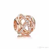 Lüks 18 K Rose Gold Oyulmuş Galaxy Charm Set Orijinal Kutusu Pandora DIY Bilezik CZ Elmas Boncuk Charms Takı Aksesuarları