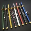 Roronoa Zoro Sword Keychain For Women Men Buckle Toolholder Scabbard Katana Sabre Car Keyrings Gift Key Chains