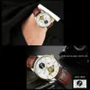 TEVISE Men Automatic Mechanical Watch Mens Leather Strap Sport Mens Wristwatches Tourbillon Moon phase Male Clock