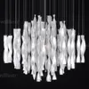 Creative Twisted Glass Strip Hanglamp Hotel Restaurant Hall Villa Duplex Woonkamer Luxe Klantgerichte ophanging Hanglamp