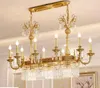 Copper Crystal Chandelier L100cm W60cm H75cm Luxurious Bronze E14 Lustre Suspension Light Home Decoration MYY