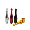 Durable Metal Smoking Pipe Bowling Shaped Detachable Smoke Handpipes Manual Herbal Pipes Accessories Gold Sliver Color