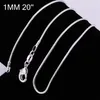 عروض ترويجية كبيرة! 100 PCS 925 Sterling Silver Silver Stain Netclace Classster Clasps سلسلة المجوهرات حجم 1 مم 16 بوصة --- 24INCH1615821