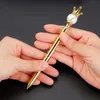 Bling Big Peal Crown Ballpoint Pen Business Gift Pen Black Bläck Tillbaka till skolan Skriva Tillbehör Mode Novelty WJ047