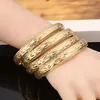 24k Gold Color Dubai Ethiopian Arabic African Bracelets Bangles Wedding Bridal Jewelry295B