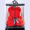 25 cm 38 cm Rose Teddy Bear met LED Light Valentines Gift Teddy Wedding Foam Flowers Decoraties Love Rose Bear