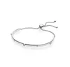 Authentic 925 Sterling Silver Hand rope Bracelets for Pan Adjustable size Women Wedding Gift Jewelry Bracelet with Original box W234