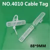 1000 unids/lote 4010 etiqueta de cable transparente a prueba de agua bridas para cables señalización de alambre caja de logotipo caja de señal de plástico