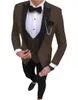 2019 trajes de hombre 3 piezas Slim Fit ocio padrinos de boda 14 colores solapa negocios esmoquin para boda Formal (Blazer + Pantalones + chaleco)